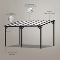 14 Ft. W X 10 Ft. D Aluminum Pergola with Canopy