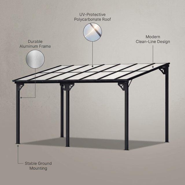 14 Ft. W X 10 Ft. D Aluminum Pergola with Canopy — Lifestyle