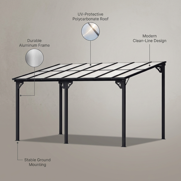 14 Ft. W X 10 Ft. D Aluminum Pergola with Canopy — Lifestyle