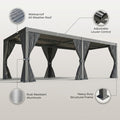 10X12/12X20Ft Louvered Pergola, Waterproof Roof All Weather Rust-Resistant Gazebo for Backyard Patio