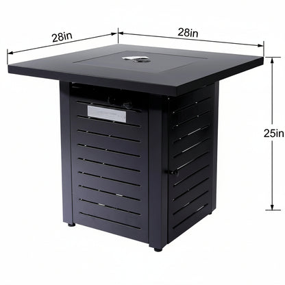 28In Square Gas Firepit