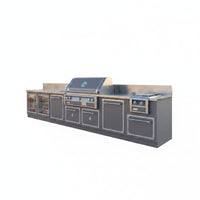 Custom Outdoor Backyard Kitchen 304 Stainless Steel Outdoor Island Kitchen with Sink and Gas Bbq Grill
