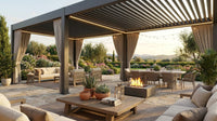 10X12/12X20Ft Louvered Pergola, Waterproof Roof All Weather Rust-Resistant Gazebo for Backyard Patio — Lifestyle