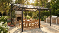 14 Ft. W X 10 Ft. D Aluminum Pergola with Canopy — Lifestyle
