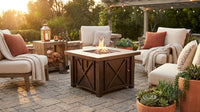 Outdoor Fire Pit in Hammered Bronze — Lifestyle